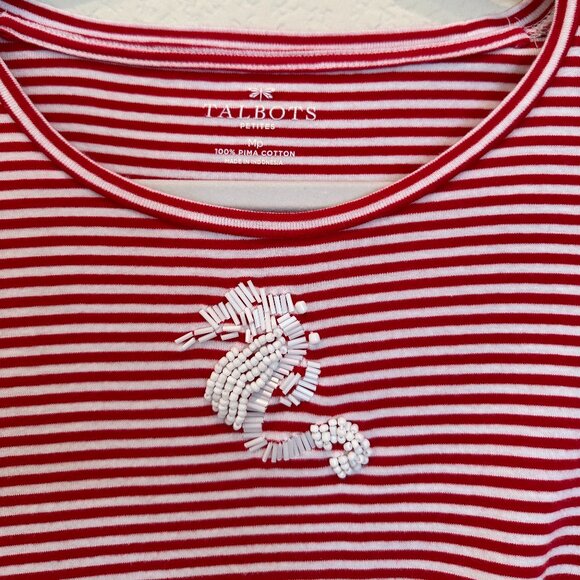 Talbots Red and White Stripe with Seahorse - Picture 3 of 3